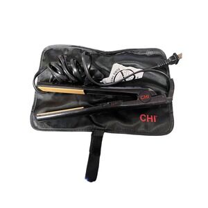 CHI Original Ceramic Hair Straightener Flat Iron Black 1 Inch CA1010 with Mat